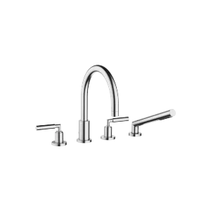 TARA Mélangeur bain/douche à 4 trous pour montage sur gorge ou hors baignoire - Chrome brossé - 27 512 882-93