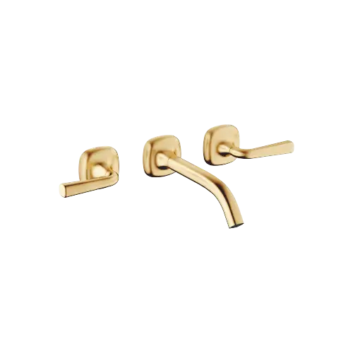 COYA Robinetterie murale pour lavabo sans garniture d’écoulement - Laiton brossé (Or 23cts) - 36 712 414-28