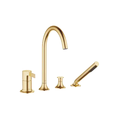 VAIA Bath shower set for bath rim or tile edge installation - Brushed Durabrass (23kt Gold) - 27 632 809-28