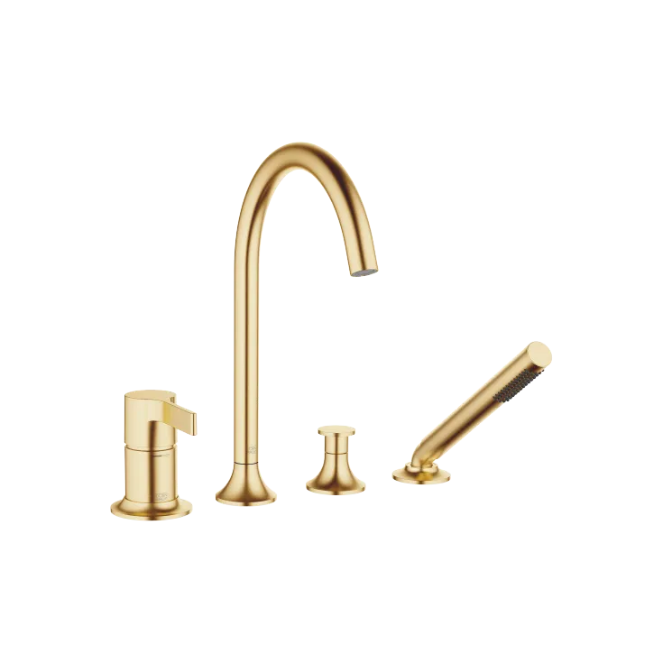 VAIA Gruppo vasca con doccetta per montaggio bordo vasca - Ottone spazzolato (Oro 23k) - 27 632 809-28