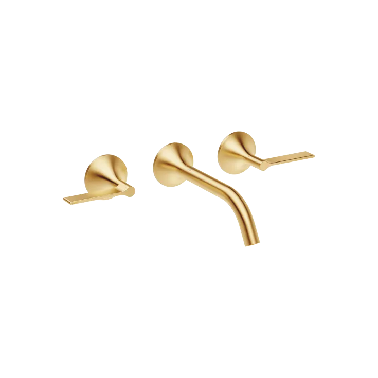 VAIA Wall-mounted three-hole lavatory mixer without drain - Brushed Durabrass (23kt Gold) - 36 712 819-28 0010
