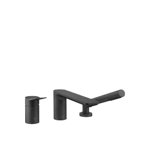 LISSÉ Three-hole single-lever bath mixer for bath rim or tile edge installation - Matte Black - 27 412 845-33