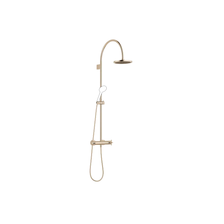 VAIA Shower pipe with shower thermostat without hand shower - Brushed Champagne (22kt Gold) - 34 459 809-46 0050