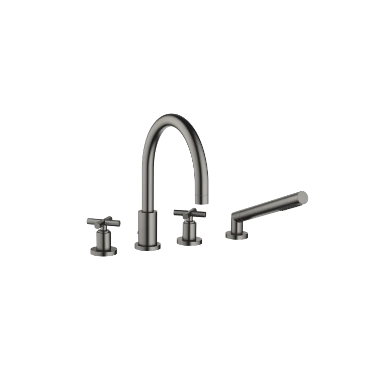 TARA Wannen-Vierlochbatterie für Wannenrand- bzw. Fliesenrandmontage - Dark Platinum gebürstet - 27 512 892-99