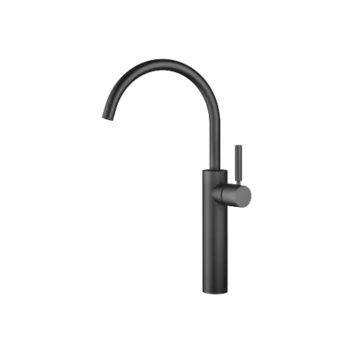 META Single-lever basin mixer with raised base without pop-up waste - Matte Black - 33 534 661-33