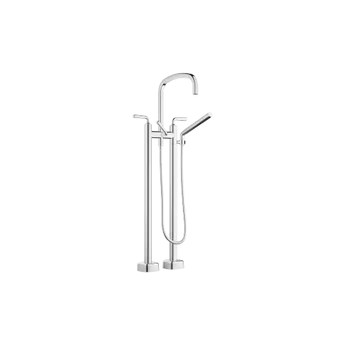 COYA Two-hole bath mixer for free-standing assembly with hand shower set - Chrome - 25 943 414-00