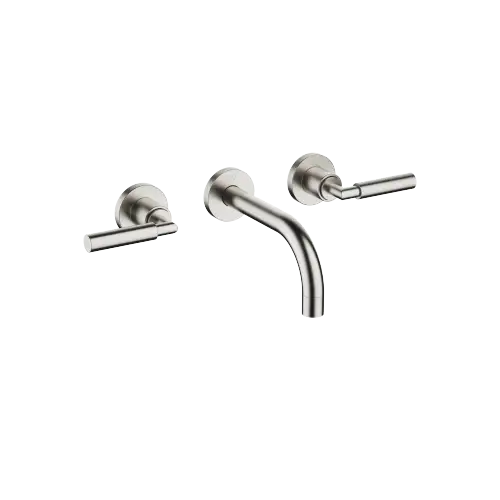 TARA Robinetterie murale pour lavabo sans garniture d’écoulement - Platine brossé - 36 707 882-06