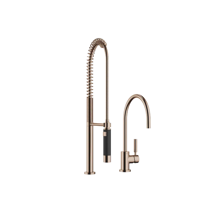 TARA Mitigeur monocommande avec douchette pendulaire - Bronze brossé - Set contenant 2 articles