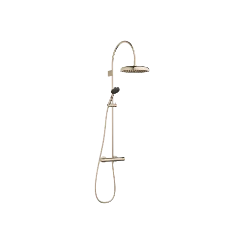 COYA Application Showerpipe avec thermostat de douche 300 mm - Champagne (Or 22cts) - Set contenant 2 articles