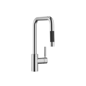 META SQUARE Single-lever mixer Pull-down with spray function - Brushed Chrome - 33 870 861-93