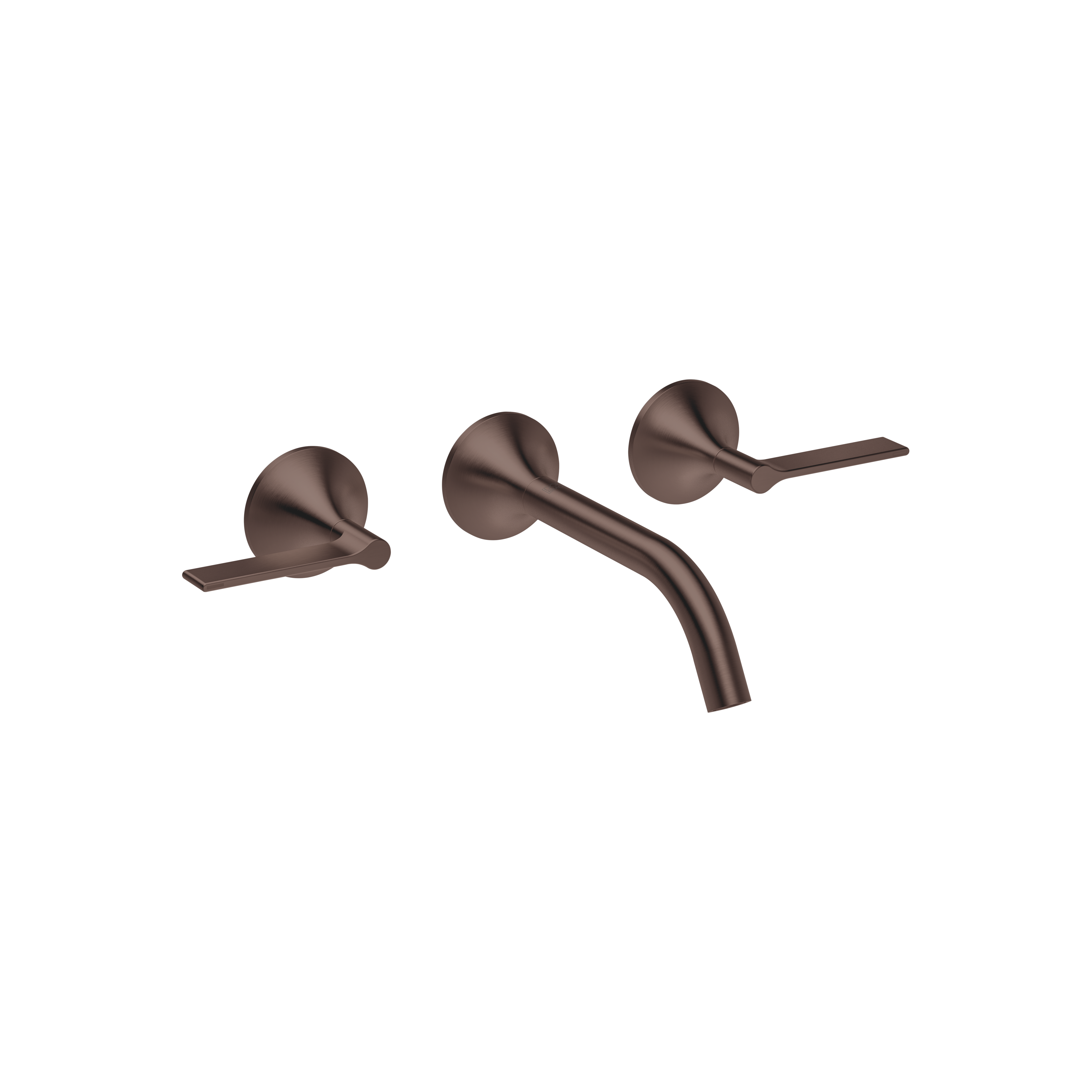 VAIA Brushed Dark Bronze (PVD) : Wall-mounted basin mixer without pop ...