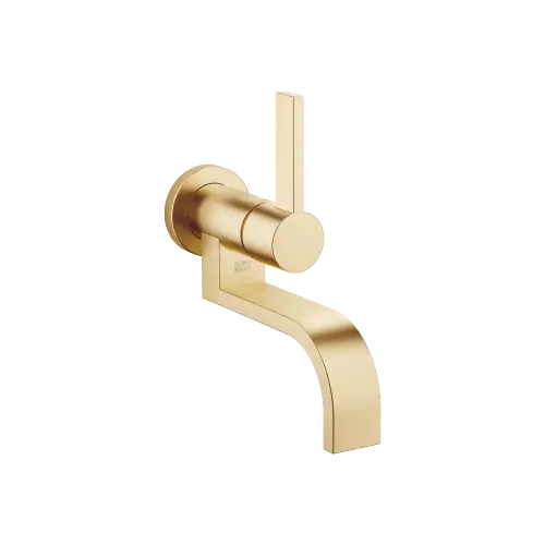 MEM Wall-mounted single-lever basin mixer without pop-up waste - Brushed Durabrass (23kt Gold) - 36 805 782-28