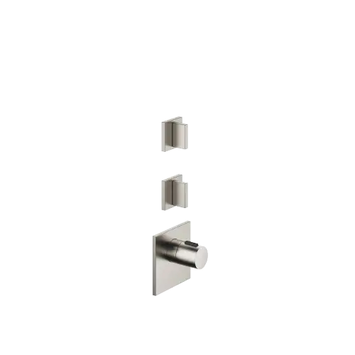 MEM xTOOL Module thermostatique avec 2 robinets - Platine brossé - Set contenant 3 articles