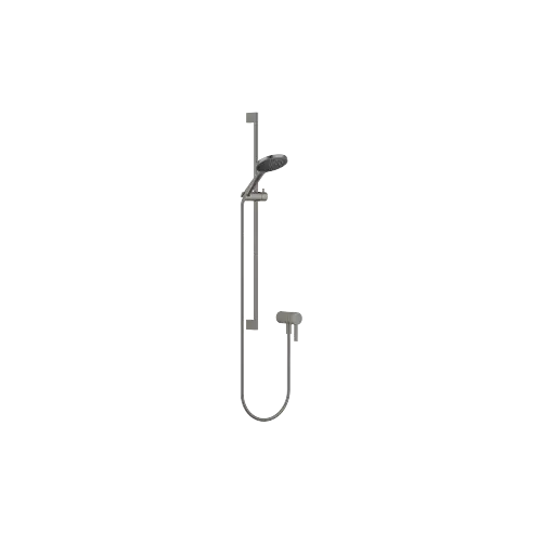 Concealed single-lever mixer with integrated shower connection with shower set - Brushed Dark Platinum - Set containing 2 articles