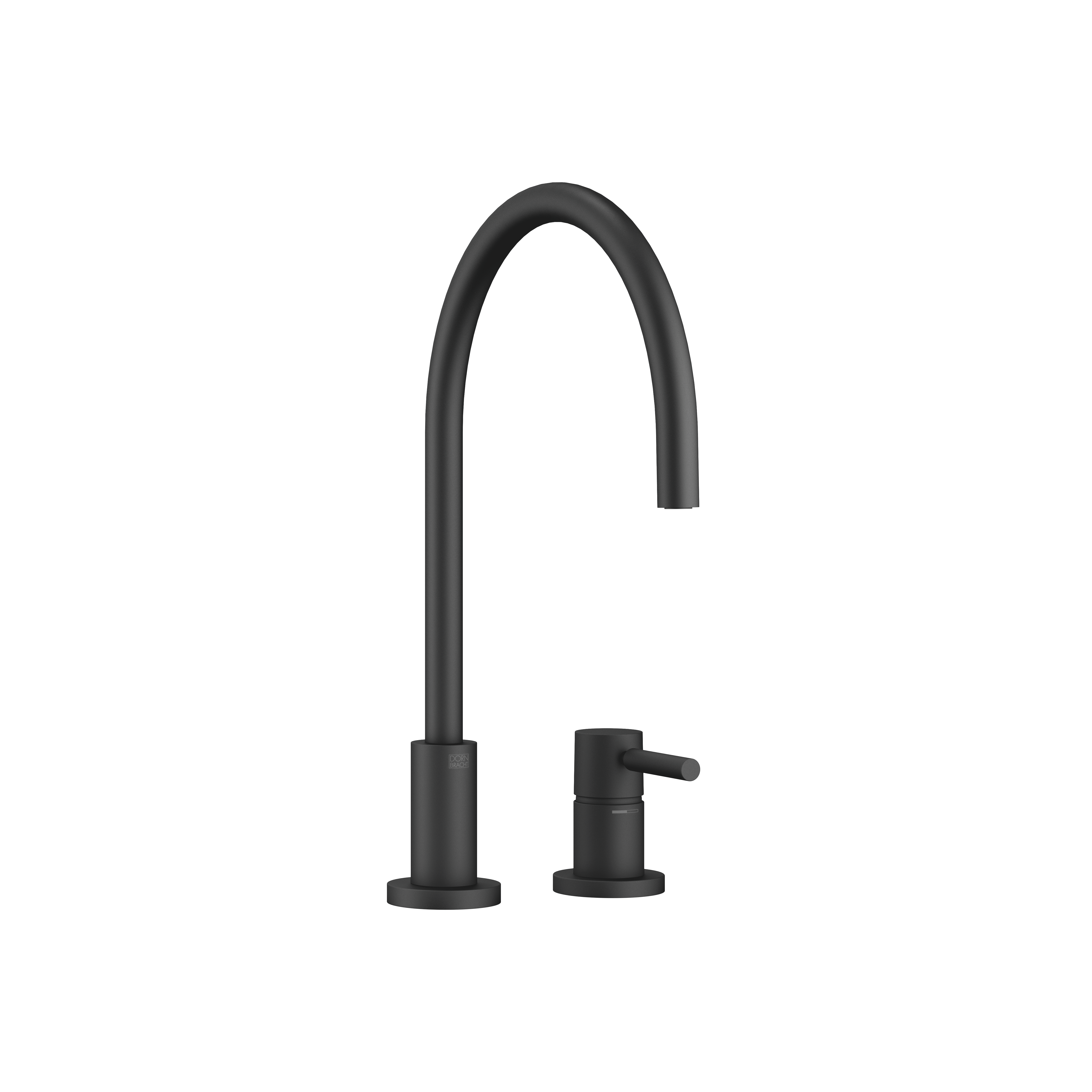 TARA Brushed Dark Platinum Kitchen faucets: Two-hole mixer with 
