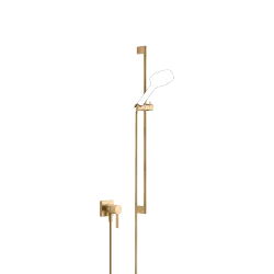 Mitigeur monocommande encastré avec raccord de douche intégré avec garniture de douche sans douchette - Laiton brossé (Or 23cts) - 36 013 970-28