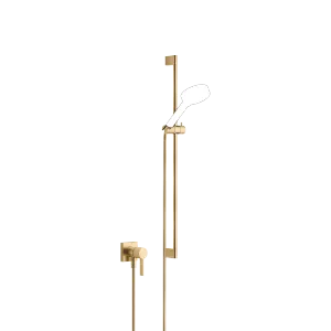 Mitigeur monocommande encastré avec raccord de douche intégré avec garniture de douche sans douchette - Laiton brossé (Or 23cts) - 36 013 970-28