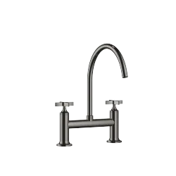 VAIA Mélangeur sur pont à 2 trous Pour douchette extractible/pendulaire - Dark Chrome - 19 825 809-19 0010