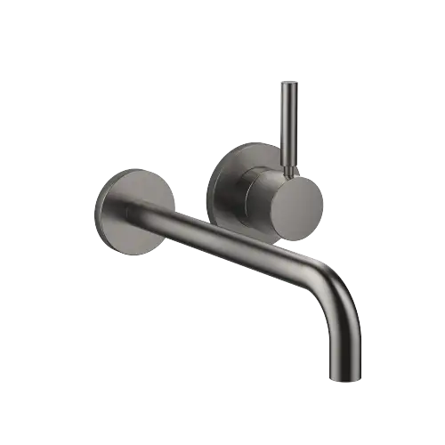 META Wall-mounted single-lever basin mixer with individual rosettes - Brushed Dark Platinum - 36 863 660-99