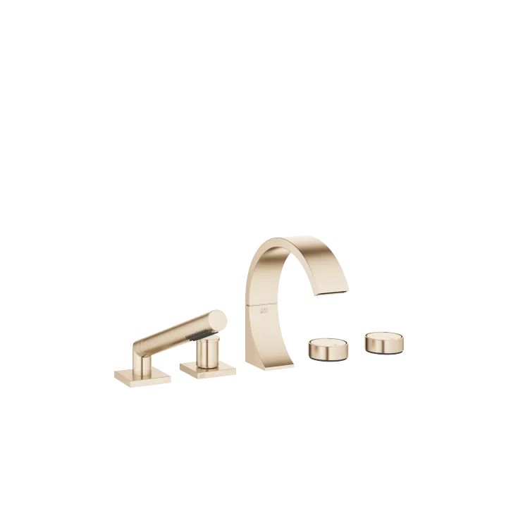 CYO Five-hole bath mixer for bath rim or tile edge installation - Brushed Champagne (22kt Gold) - Set containing 2 articles