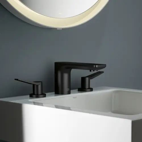 LISSÉ Three-hole basin mixer with pop-up waste - Brushed Platinum - 20 713 845-06
