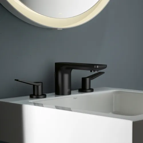 LISSÉ Three-hole basin mixer with pop-up waste - Brushed Chrome - 20 713 845-93
