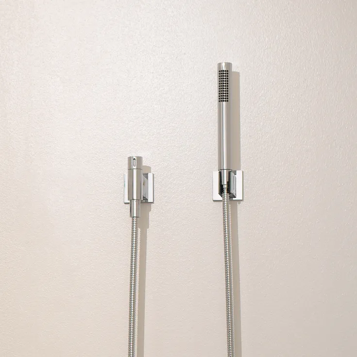 Hand shower set with individual rosettes with volume control - Chrome - 27 809 980-00