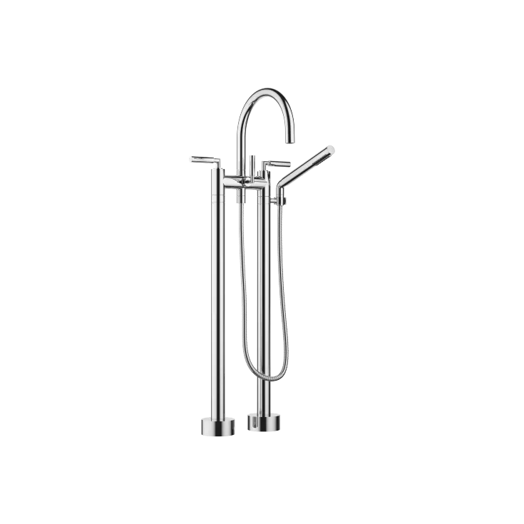 TARA Two-hole bath mixer for free-standing assembly with hand shower set - Chrome - 25 943 882-00