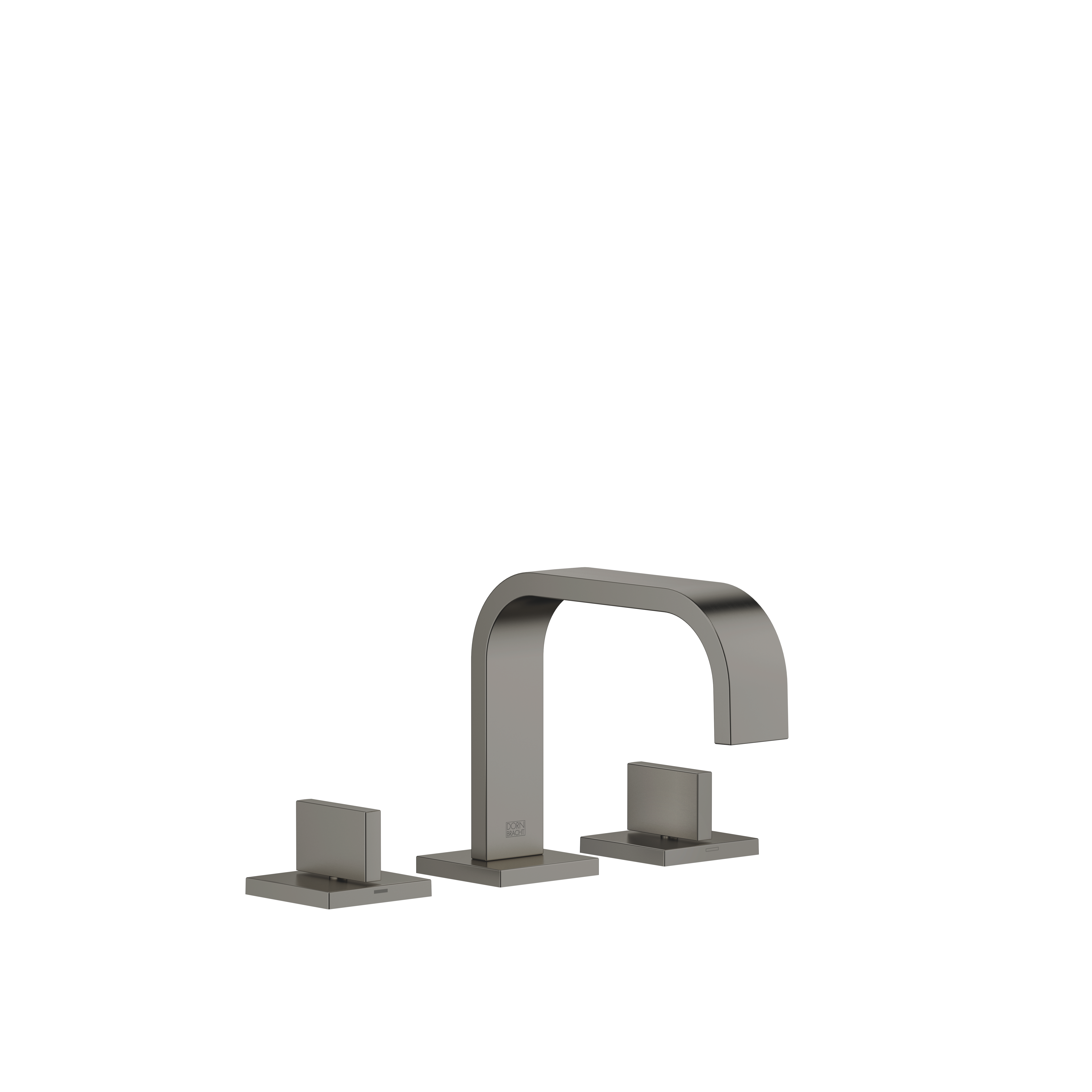 MEM Brushed Dark Platinum : Three-hole basin mixer with pop-up waste