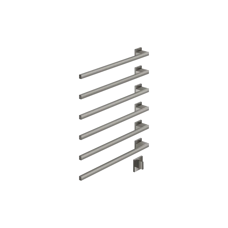Handtuchwärmer , 6-fach , Ausladung links , mit Bedienelement - Dark Chrome - Set aus 2 Artikeln