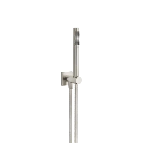 Schlauchbrausegarnitur mit integriertem Brausehalter - Platin gebürstet - 27 812 970-06