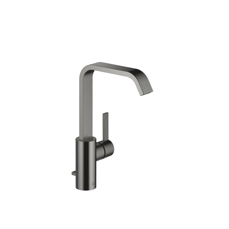 IMO Single-lever lavatory mixer with raised spout with drain - Brushed Dark Platinum - 33 528 671-99 0010