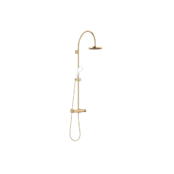 Showerpipe with shower thermostat without hand shower FlowReduce 220 mm - Brushed Durabrass (23kt Gold) - 34 459 892-28