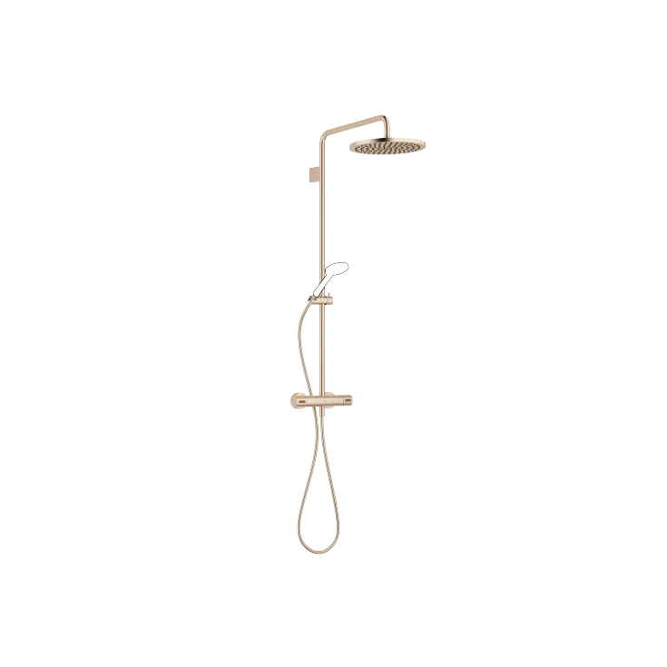 Showerpipe with shower thermostat without hand shower - Brushed Light Gold - 34 460 979-27