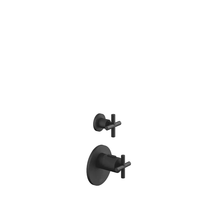 TARA xTOOL Módulo termostático con una llave de paso - Negro mate - Set que contiene 2 artículos