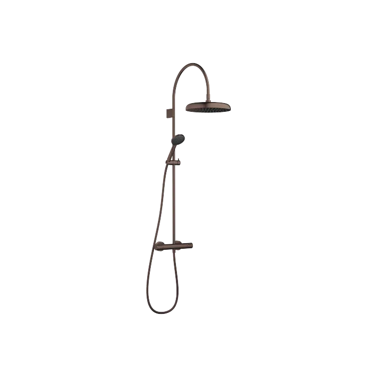 COYA Showerpipe application with shower thermostat 11-3/4" - Brushed Dark Bronze (PVD) - Set containing 2 articles