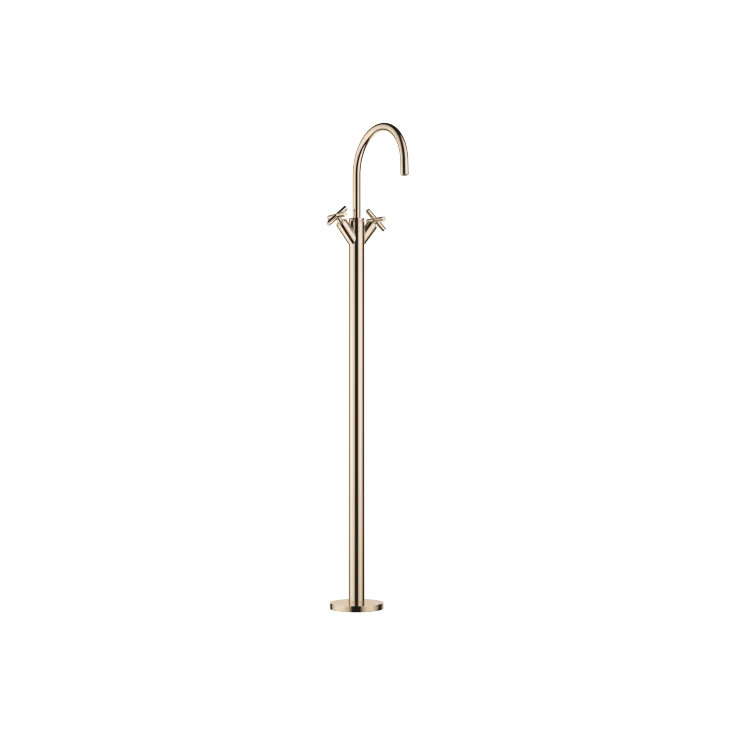 TARA Single-hole basin mixer with stand pipe without pop-up waste - Champagne (22kt Gold) - 22 585 892-47