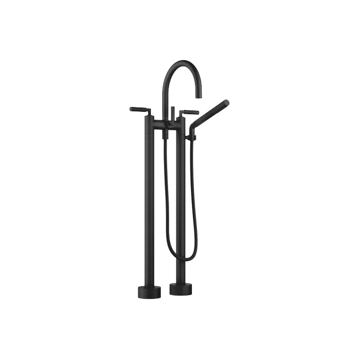 TARA Two-hole bath mixer for free-standing assembly with hand shower set - Matte Black - 25 943 882-33