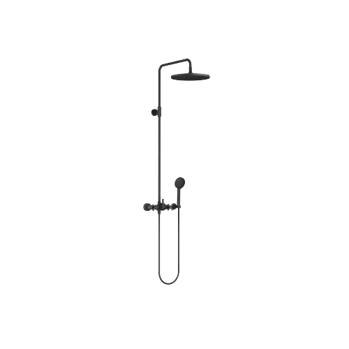 TARA Showerpipe application with shower mixer 11-3/4" - Matte Black - Set containing 2 articles