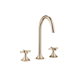 VAIA Three-hole basin mixer with pop-up waste - Brushed Champagne (22kt Gold) - 20 713 809-46
