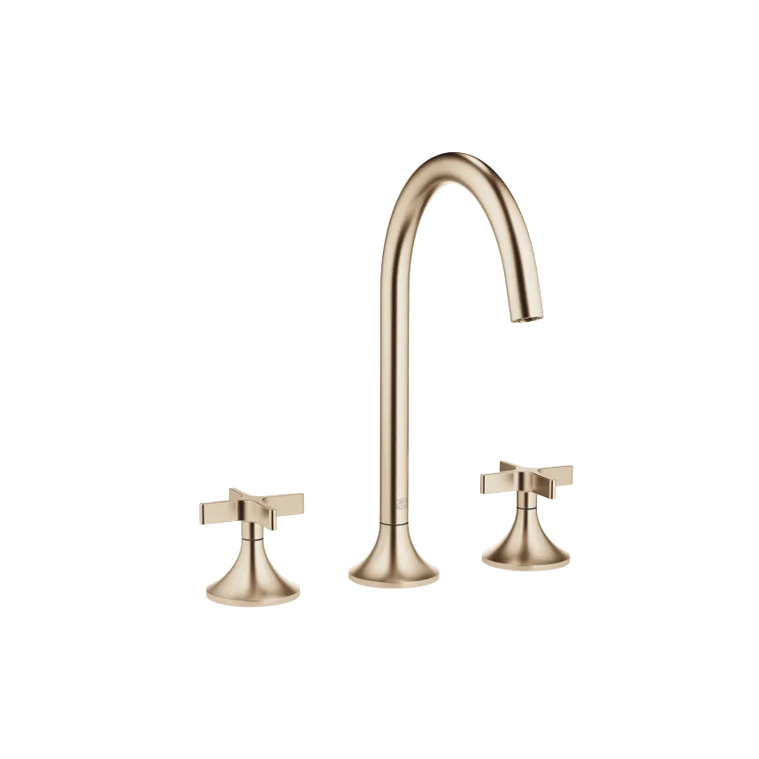 VAIA Three-hole basin mixer with pop-up waste - Brushed Champagne (22kt Gold) - 20 713 809-46