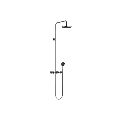 TARA Showerpipe Application with shower mixer 220 mm - Dark Chrome - Set containing 2 articles