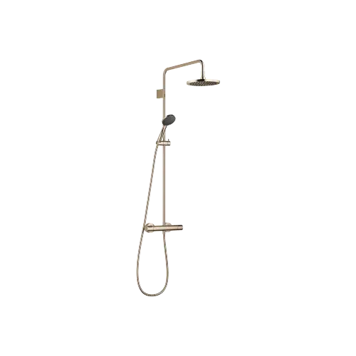 Showerpipe Application with shower thermostat FlowReduce 220 mm - Light Gold (PVD) - Set containing 2 articles
