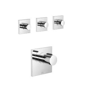 IMO xTOOL Module thermostatique avec 3 robinets à encastrer - Chrome - Set contenant 4 articles