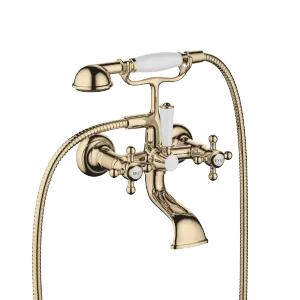 MADISON Bath mixer for wall mounting with hand shower set - Durabrass (23kt Gold) - 25 023 360-09