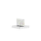 Manopola Nature Squared Pearl Shell Callisto White - Cromo spazzolato