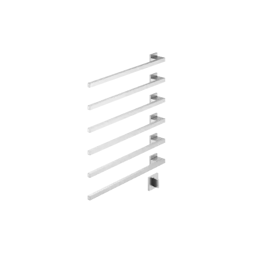 Towel warmer , 6-fold , projection left , with control element - Brushed Chrome - Set containing 2 articles