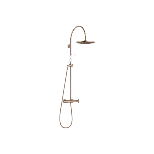 TARA Showerpipe mit Brause-Thermostat ohne Handbrause 300 mm - Bronze gebürstet (PVD) - 34 465 892-42