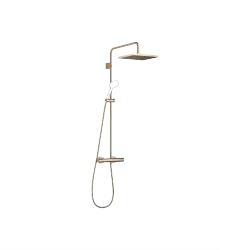 Shower pipe with shower thermostat without hand shower - Champagne (22kt Gold) - 34 464 980-47 0010