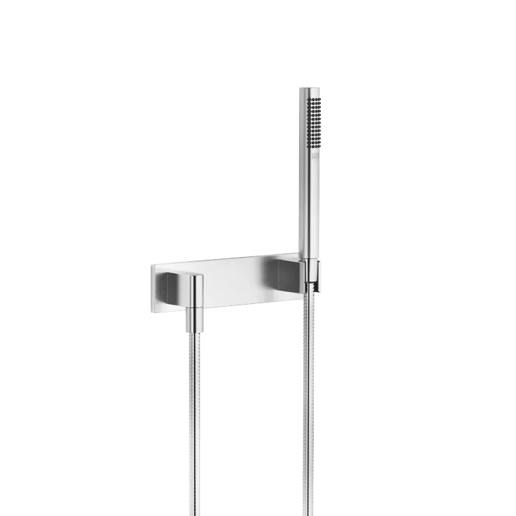 Schlauchbrausegarnitur mit Abdeckplatte FlowReduce - Chrom gebürstet - 27 818 980-93 0010